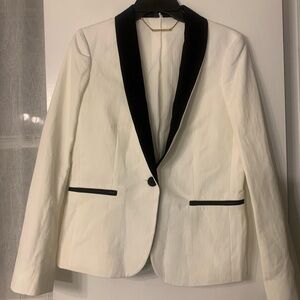 White Frame Blazer with Black Lapel